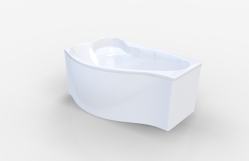 Акриловая ванна MarkaOne Gracia 150х94 R (комплект) в 3D