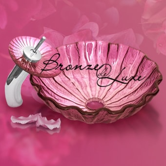 Стеклянная накладная раковина Bronze DE Luxe со смесителем