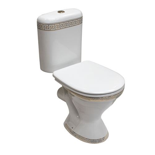 Унитаз-компакт Della Restyle Super Plus 35*62 с крышкой-сиденьем микролифт версаче золото