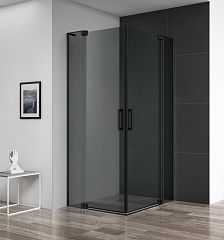 Душевой уголок Cezares SLIDER-A-2-100/110-GRIGIO-NERO 100/110*100/110*195 профиль черный стекло тонированное без поддона