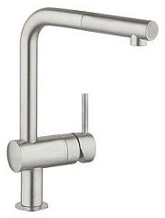 Смеситель Grohe Minta 32168DC0 для кухни выдвижной излив сталь матовый