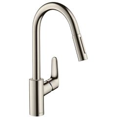 Смеситель Hansgrohe Focus 31815800 для кухни выдвижной излив суперсталь