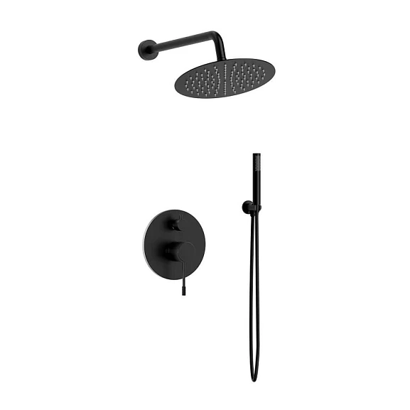Душевой комплект Vincea Desire VSFW-1D1MB скрытый монтаж черный матовый
