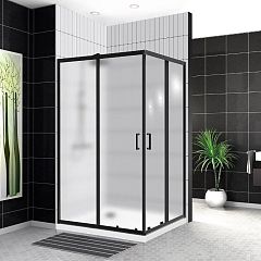 Душевой уголок BelBagno UNO-195-AH-2-120/90-P-NERO 120*90*198 L/R (с поддоном TRAY-AS-AH 120*90*3 белый матовый)