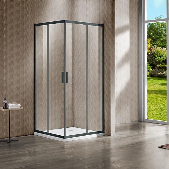 Душевой уголок Vincea Garda 110*80*190 профиль вороненая сталь без поддона