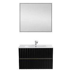 Комплект мебели Art&Max Elegant 90 с LED подсветкой ручек черный матовый