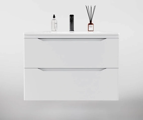 Тумба с раковиной Style Line Марелла Люкс 80 подвесная белая матовая