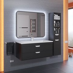 Зеркало Uperwood Modul 100*80 бесконтактный сенсор, антизапотевание, черное, холодная подсветка