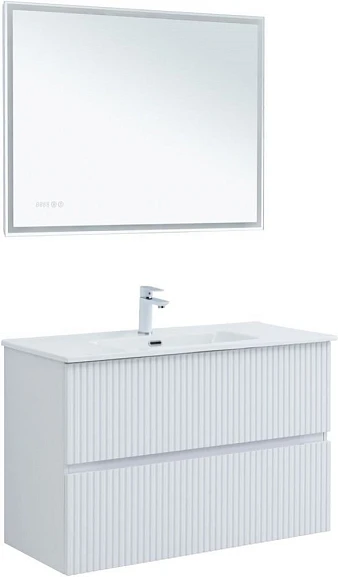 Комплект мебели Aquanet Джейн 100 белый матовый (раковина Flat 100)