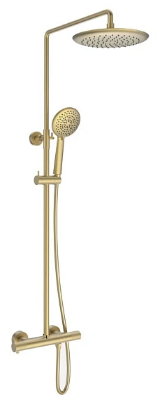 Душевая стойка Vincea Desire VSFS-1D0TBG с термостатом брашированное золото