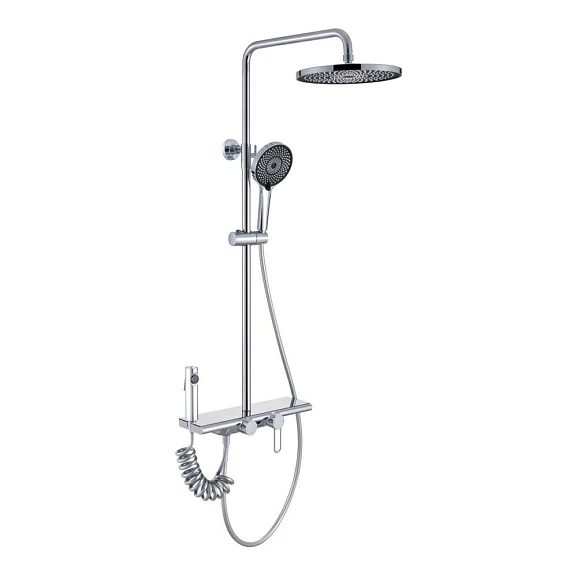 Душевая стойка Olive’s Kabrera 37294KB с изливом и гигиенической лейкой хром