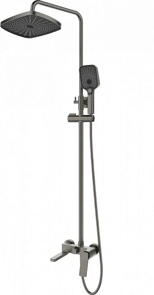 Душевая стойка Esbano Gemini с изливом оружейная сталь