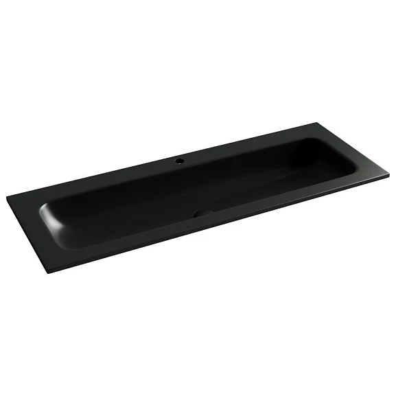 Встраиваемая раковина Ceramicanova Grace 121*45,7 с отверстием под смеситель черная матовая