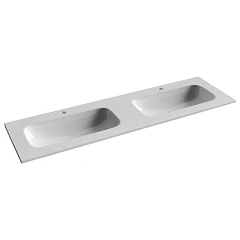 Встраиваемая раковина Ceramicanova Grace 161*45,7 с двумя чашами и отверстиями под смеситель белый глянец Встраиваемая раковина Ceramicanova Grace 161*45,7 с двумя чашами и отверстиями под смеситель белый глянец
