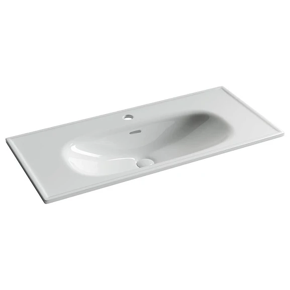 Встраиваемая раковина Ceramicanova Sabo 100,5*46 с отверстием под смеситель белый глянец