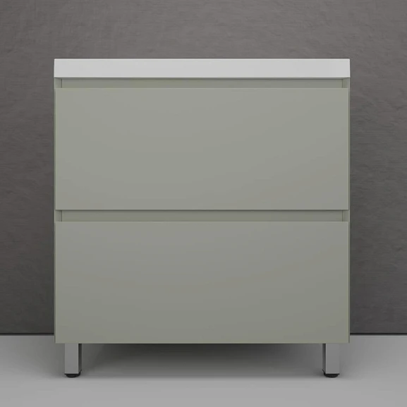 Тумба с раковиной Style Line Манхэттен 80 напольная олива