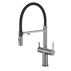 Смеситель для кухни Rose с подключением фильтра для воды R458T, оружейная сталь Смеситель для кухни Rose с подключением фильтра для воды R458T, оружейная сталь
