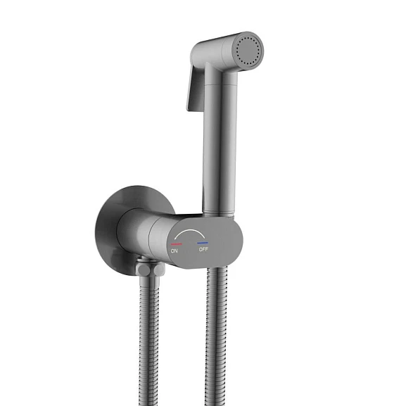 Гигиенический душ со смесителем RGW Shower Panels SP-213Gr с прогрессивным картриджем скрытый монтаж вороненая сталь