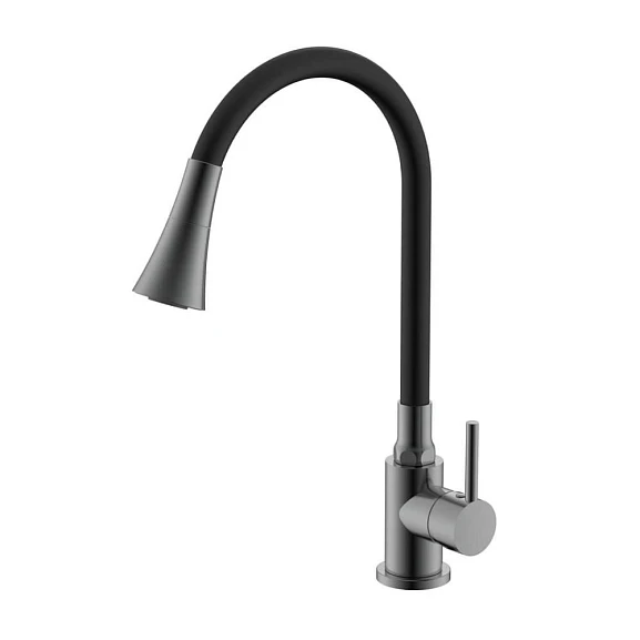 Смеситель Splenka S201.4306.09 для кухни с гибким изливом графит