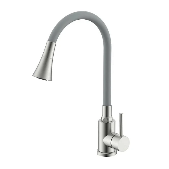 Смеситель Splenka S201.4307.05 для кухни с гибким изливом сатин