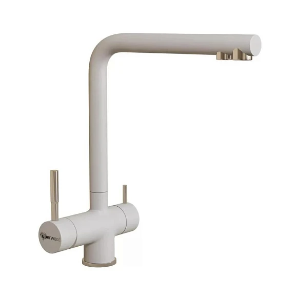 Смеситель Uperwood UPD-005-02 для кухни с функцией подключения фильтра белый/сатин