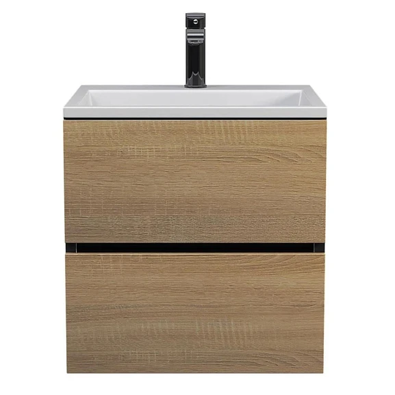 Тумба под раковину Uperwood Barsa 50 черная/дуб сонома, подвесная