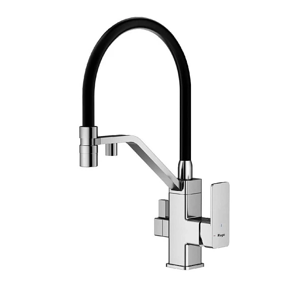 Смеситель Raglo R85.62 для кухни с гибким изливом и функцией подключения фильтра хром