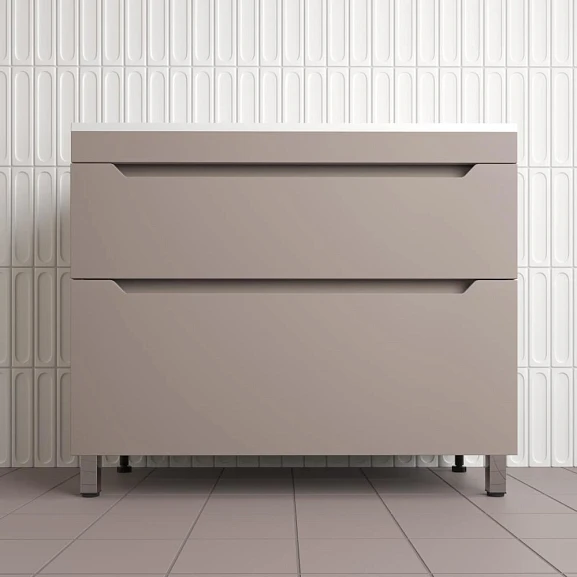 Тумба с раковиной Style Line Остин 100 напольная тауп темный