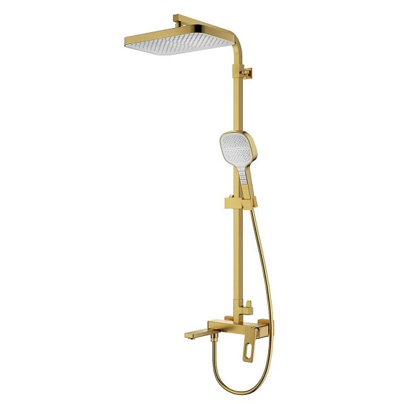 Душевая стойка Raglo R51.24.03 с изливом золотой сатин