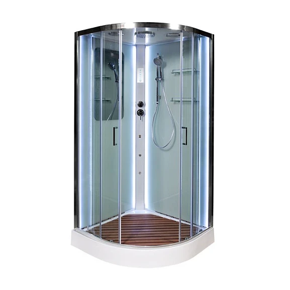 Душевая кабина AvaCan A01 100х100х220 с LED-подсветкой и гидромассажем