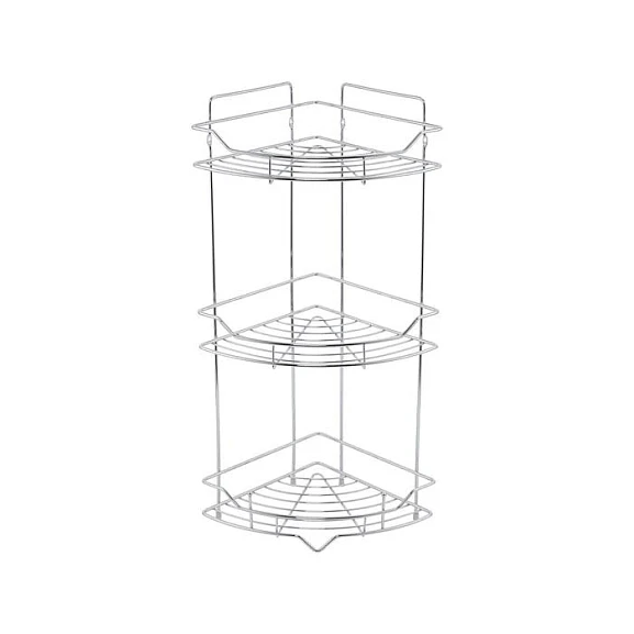 Полка Milardo Grid GRICC3CM44 трехъярусная угловая хром