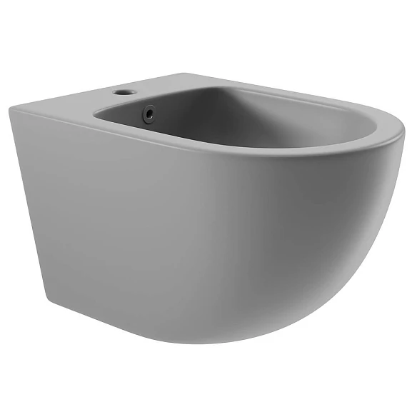 Подвесное биде Aqueduto Ovo 36,5*52,5 серое матовое