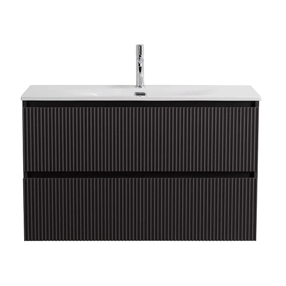 Тумба под раковину BelBagno Uno 100 темно-серая матовая с двумя ящиками