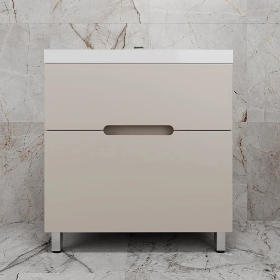 Тумба с раковиной Style Line Матис 80 напольная крем