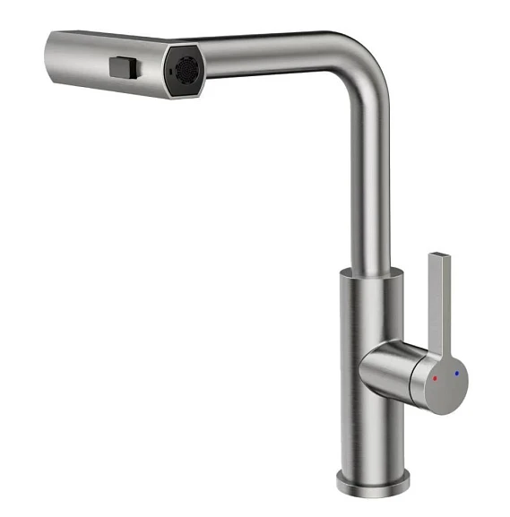Смеситель Rush Tinos TI3732-18 для кухни с мультифункциональным выдвижным изливом сатин