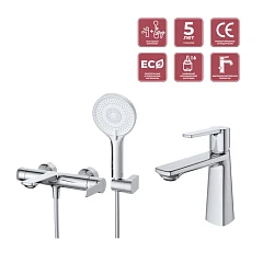 Комплект смесителей Cezares Lux LUX-VD/LS-01 (смеситель для ванны и душа и смеситель для раковины) Комплект смесителей Cezares Lux LUX-VD/LS-01 (смеситель для ванны и душа и смеситель для раковины)