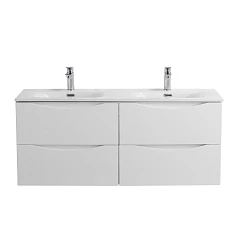 Тумба с раковиной BelBagno Marino-Cer-N 120 Bianco Lucido с четырьмя ящиками