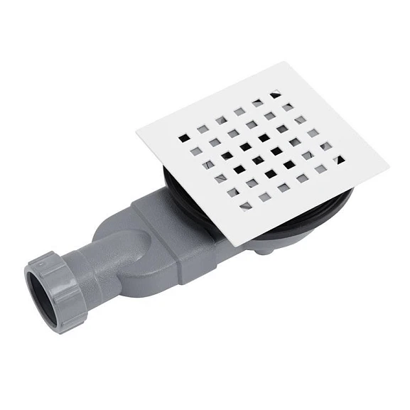 Сифон для поддона BelBagno TRAY-AS-UNO-BO с белой матовой декоративной решеткой для поддонов UNO из искусственного мрамора