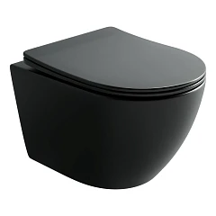Подвесной унитаз Ceramicanova Uno 36*49 черный матовый Торнадо безободковый с крышкой-сиденьем микролифт Slim