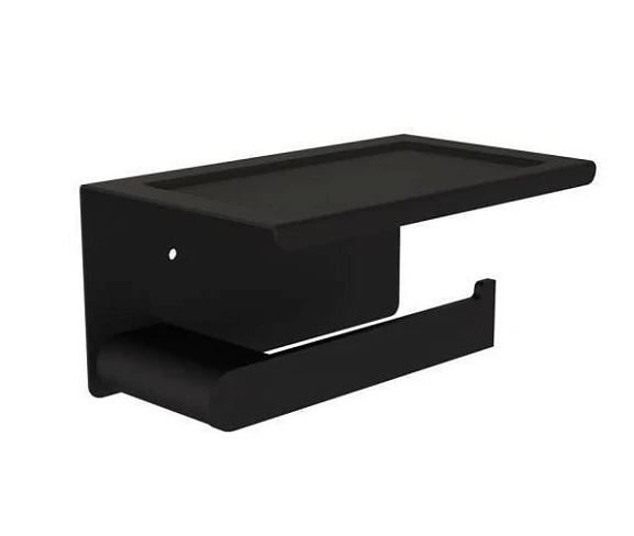 Держатель туалетной бумаги Knotlor Bliss PH102BL с полкой черный матовый