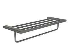 Полка для полотенец Knotlor Oval TR101GM с держателем вороненая сталь