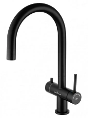 Смеситель WONZON & WOGHAND для кухни с функцией подключения фильтра черный (WW-3211-MB)