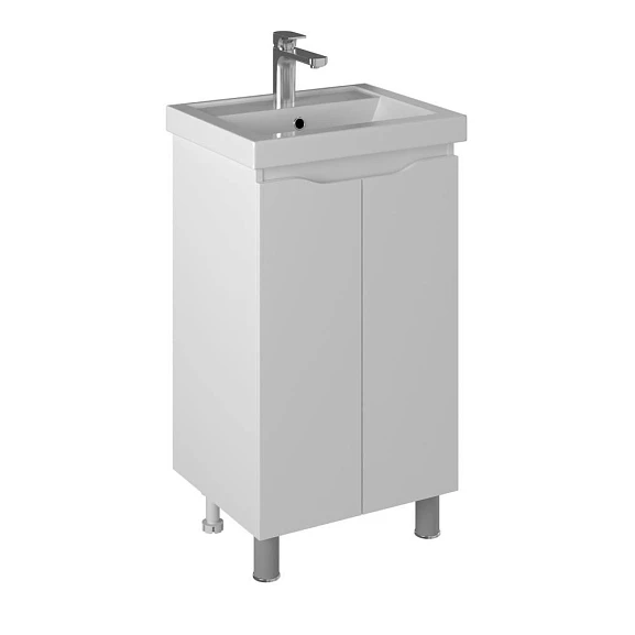 Тумба с раковиной Briz Мальта 50 белый глянец