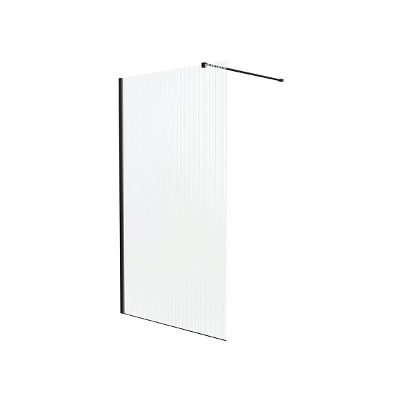 Душевая перегородка Knotlor Velum Ripple 120*200 профиль черный матовый без поддона