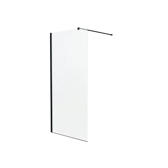 Душевая перегородка Knotlor Velum Ripple 100*200 профиль черный матовый без поддона