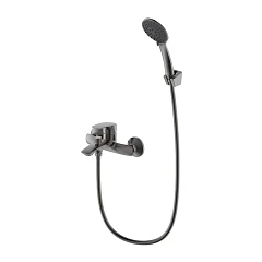 Смеситель Milardo Rora RORGM00M02 для ванны и душа графит с душевыми аксессуарами