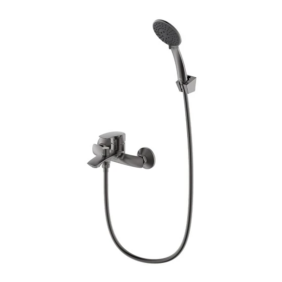 Смеситель Milardo Rora RORGM00M02 для ванны и душа графит с душевыми аксессуарами