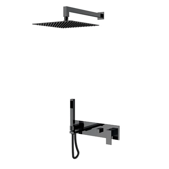 Душевой комплект Boheme Qubic 474-SGM графит глянец