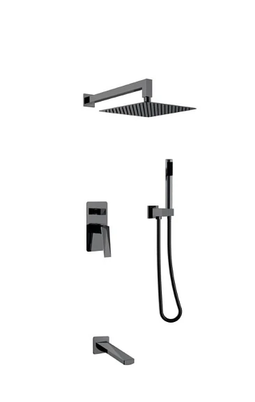 Душевой комплект Boheme Venturo 374-SGM-2 с изливом графит