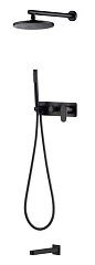 Душевой комплект Boheme Spectre 454-2-B с изливом черный матовый
